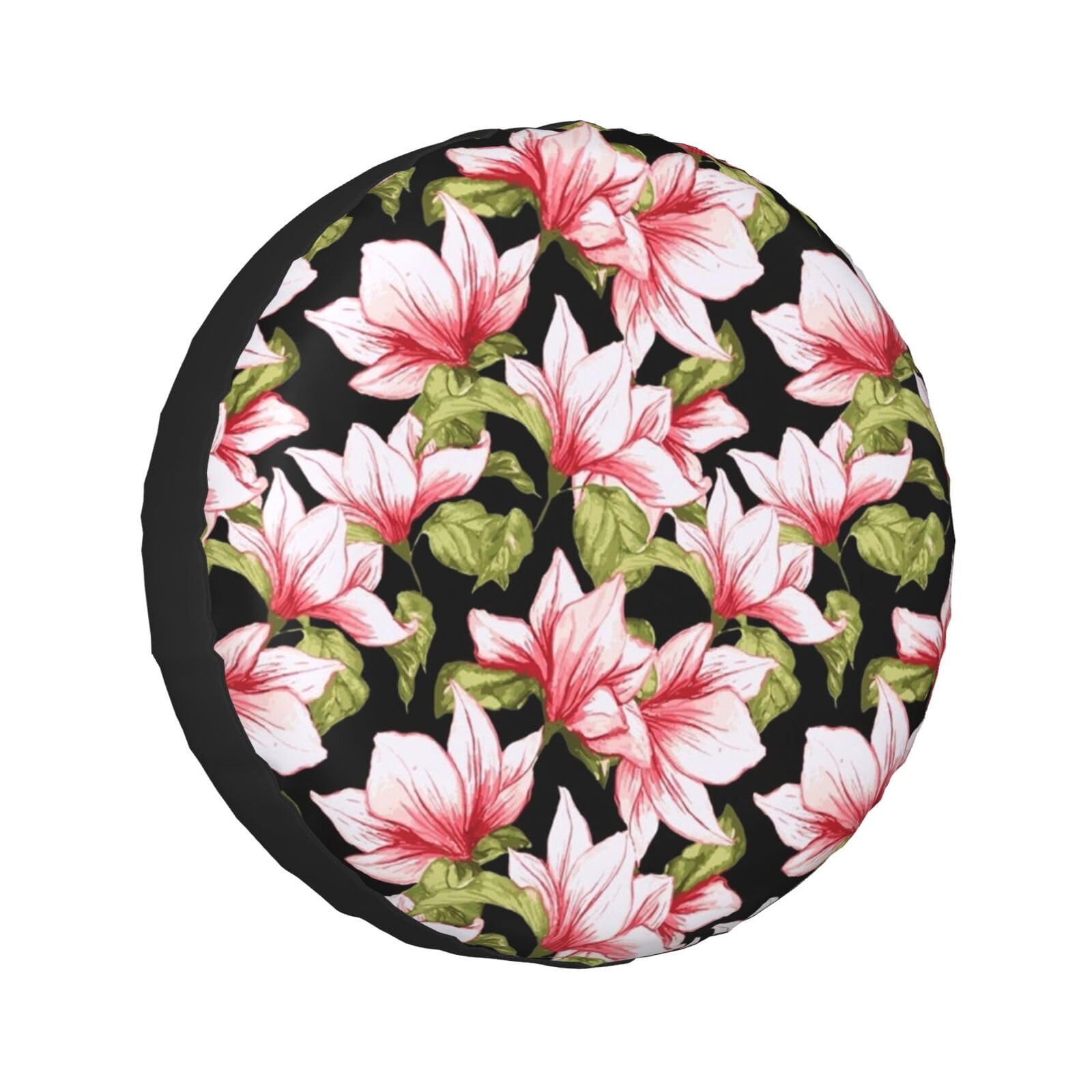 Beauty Pink Floral Flowers Reserveradabdeckungen Wasserdicht Ersatzradabdeckung Protektoren für Anhänger, LKW, Wohnmobil, SUV, Universal für alle Fahrzeuge, 35,6 cm (14 Zoll) von Pmnnerefaq