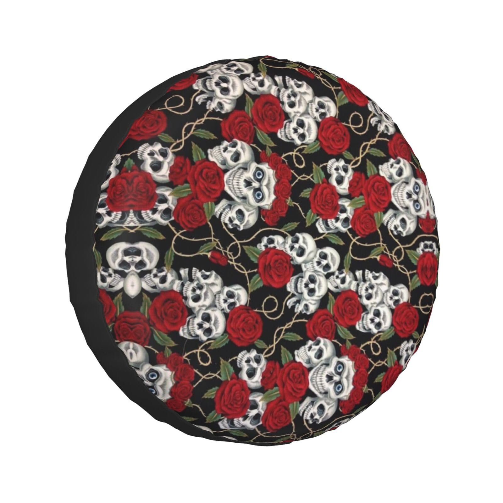 Cool Skull Head And Roses Spare Tire Covers Waterproof Spare Wheel Cover Protectors For Trailer Truck Rv Suv Universal All Vehicles 15 Inch von Pmnnerefaq