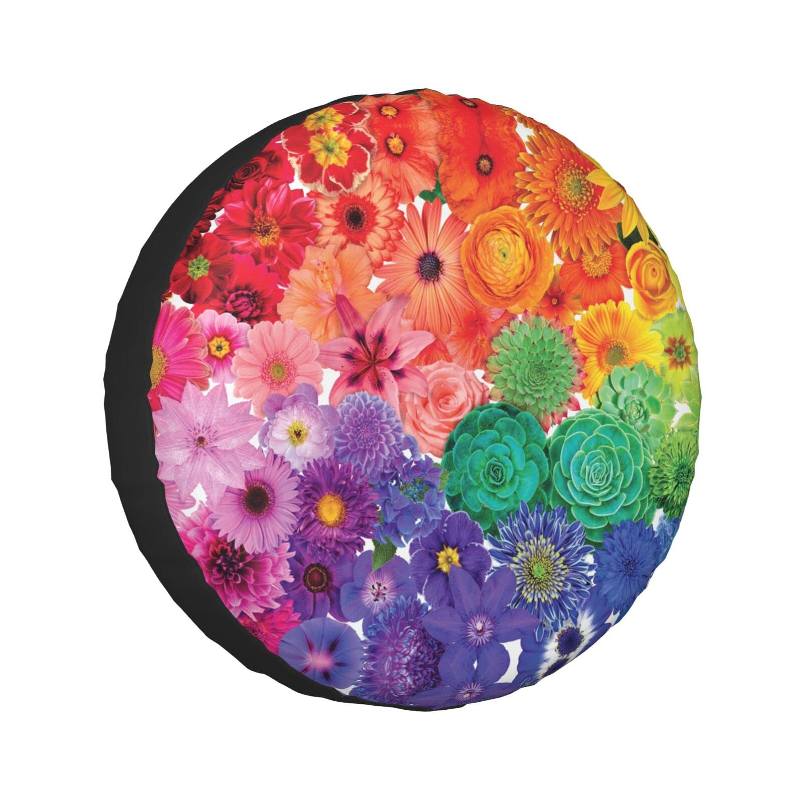 Ersatzradabdeckung mit Regenbogenblumen, wasserdicht, für Anhänger, LKW, Wohnmobil, SUV, universal, alle Fahrzeuge, 35,6 cm (14 Zoll) von Pmnnerefaq