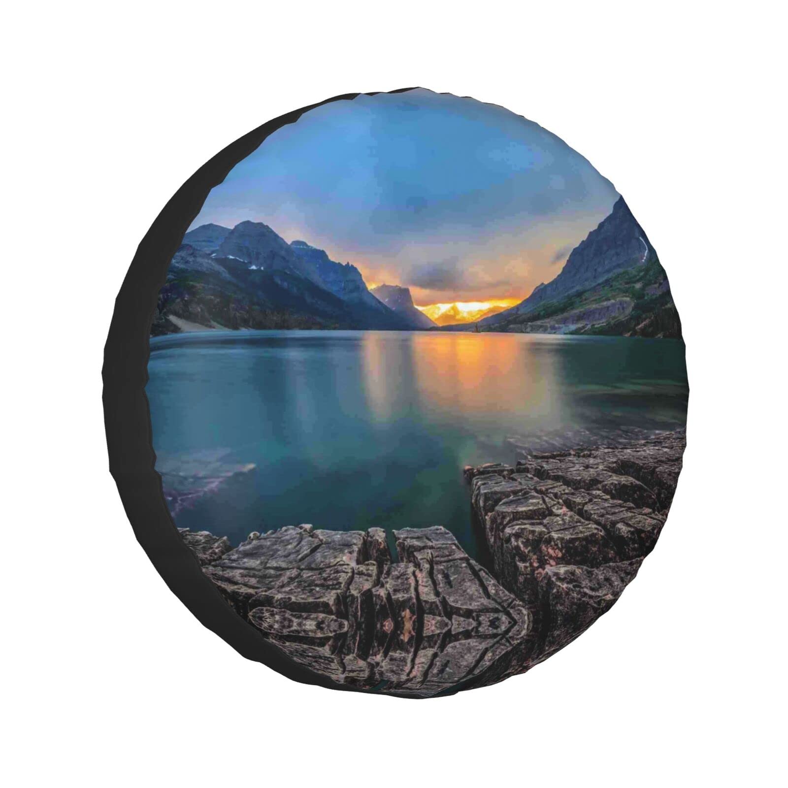 Glacier National Park Ersatzreifenabdeckungen, wasserdicht, für Anhänger, LKW, Wohnmobil, SUV, universal, alle Fahrzeuge, 35,6 cm (14 Zoll) von Pmnnerefaq