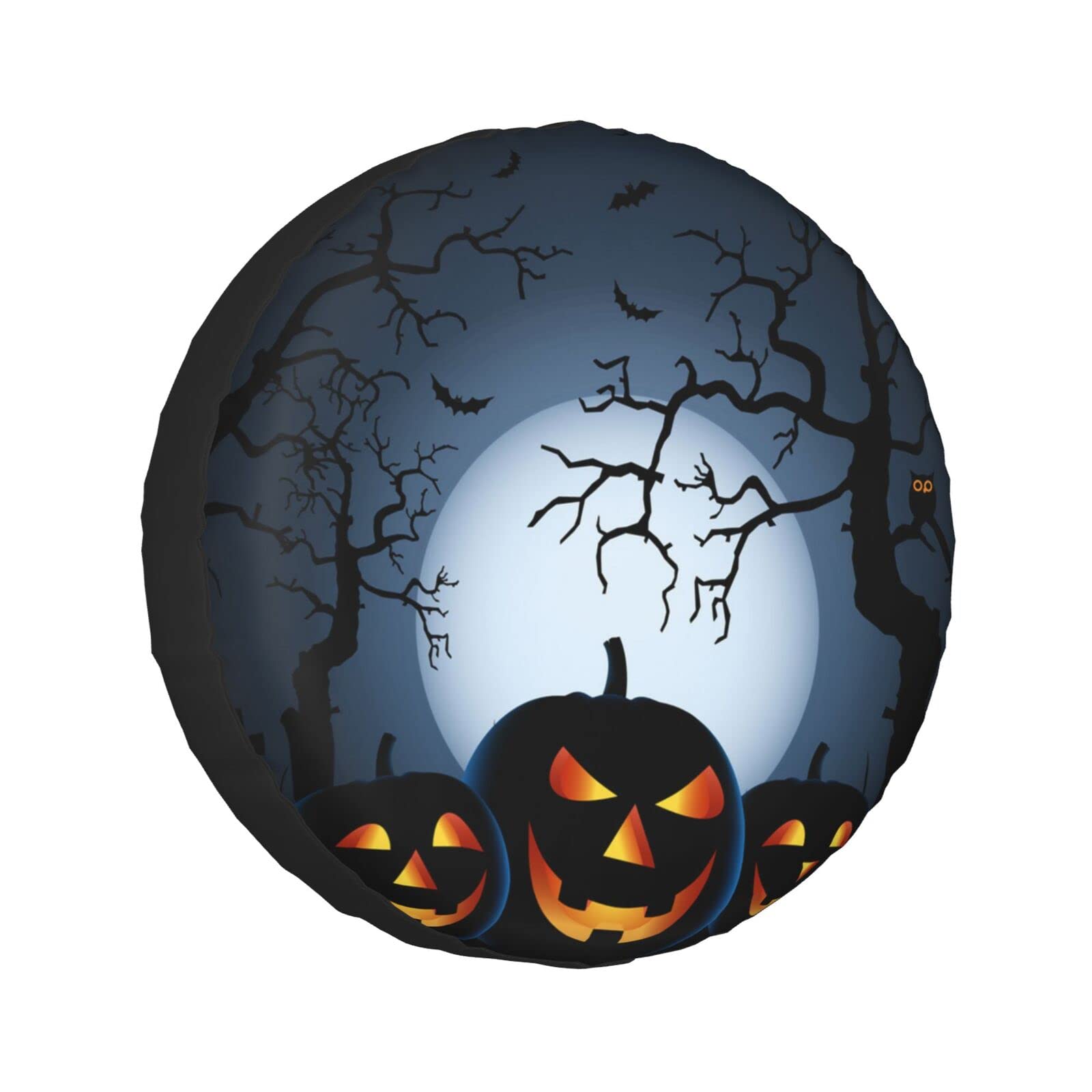 Halloween mit Kürbissen Ersatzreifenabdeckungen, wasserdicht, Ersatzradabdeckung für Anhänger, LKW, Wohnmobil, SUV, universal, alle Fahrzeuge, 35,6 cm (14 Zoll) von Pmnnerefaq