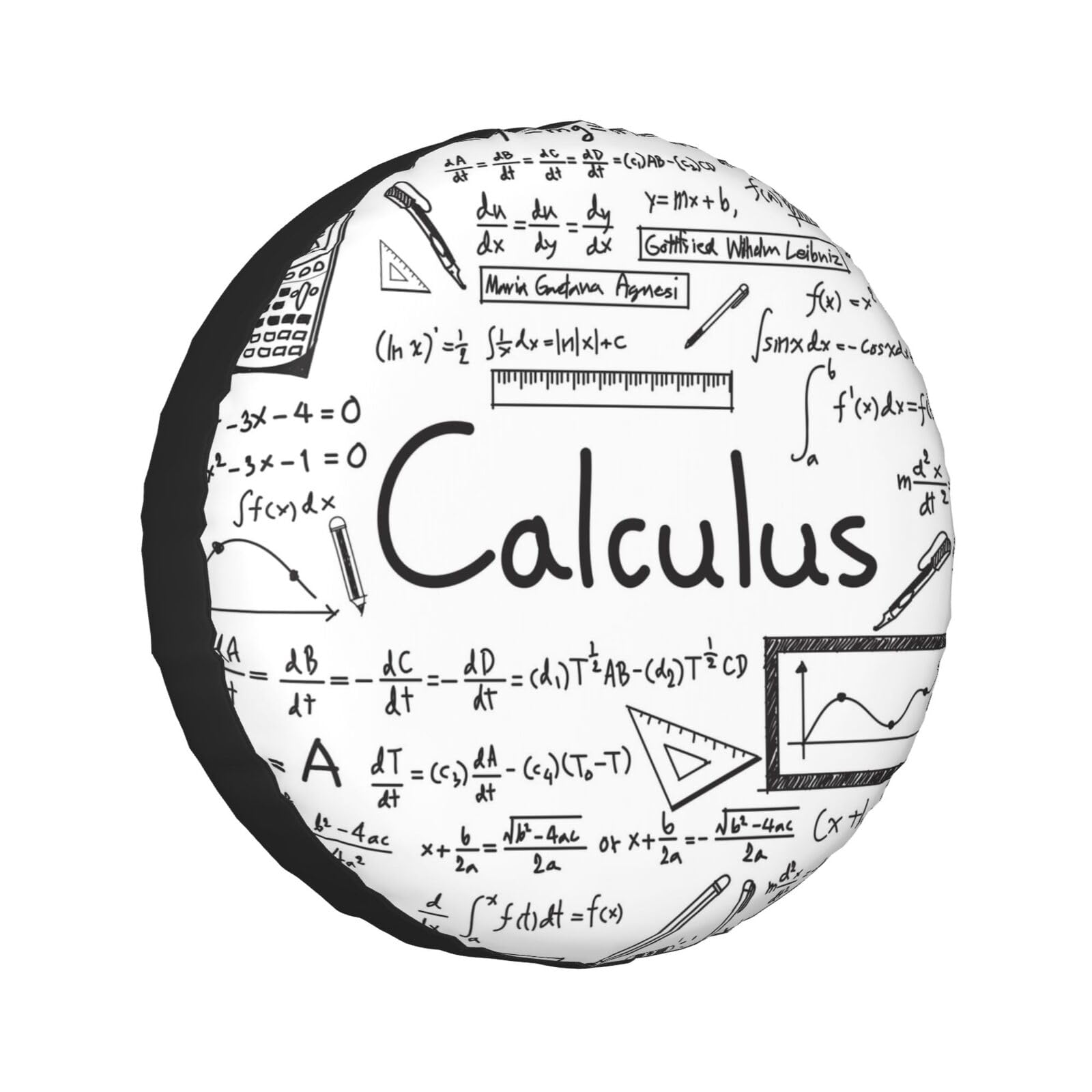 Mathe-Geometrie-Geek-Calculus-Ersatzreifenabdeckungen, wasserdicht, für Anhänger, LKW, Wohnmobil, SUV, universal, alle Fahrzeuge, 35,6 cm (14 Zoll) von Pmnnerefaq