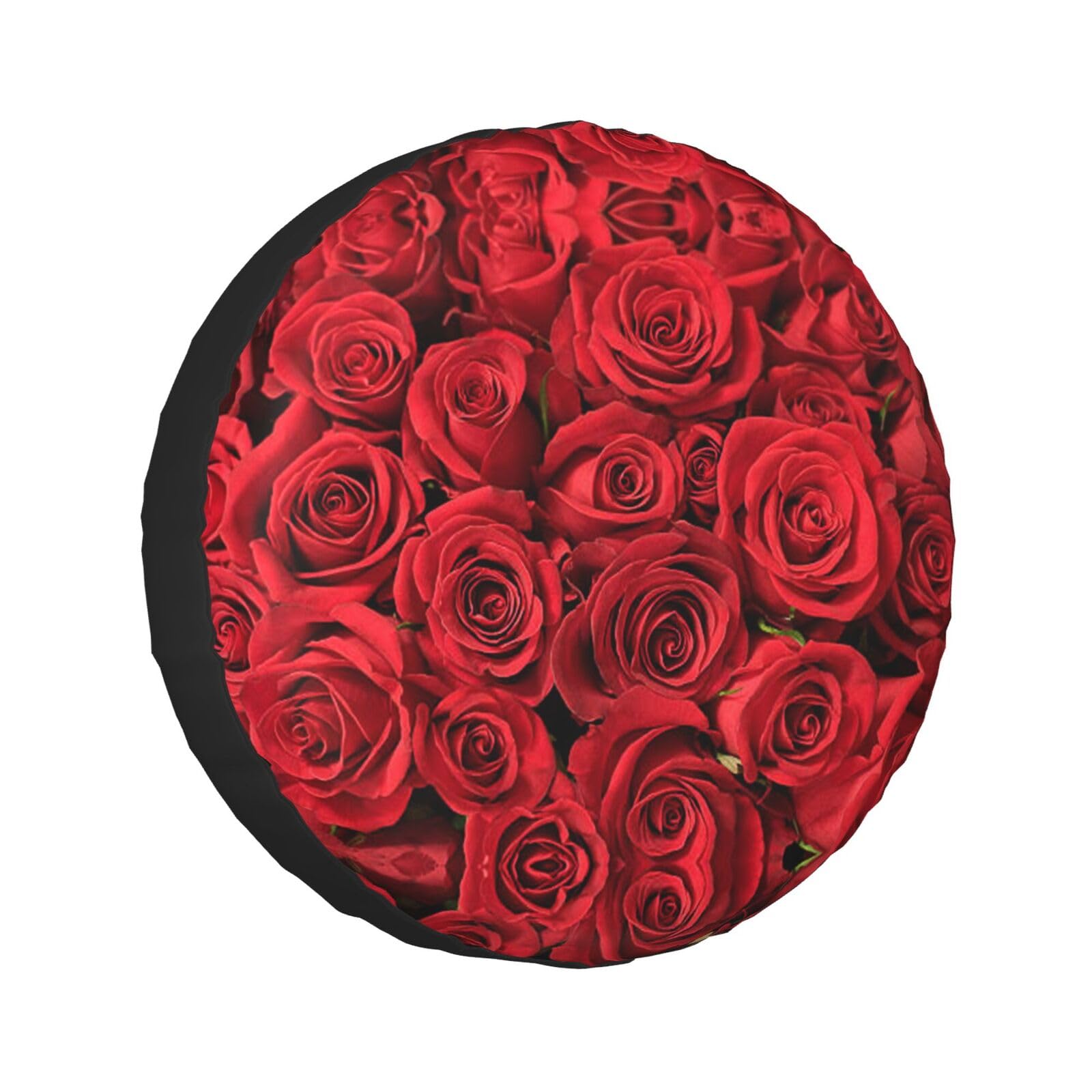 Red Rose Ersatzreifenabdeckungen, wasserdicht, für Anhänger, LKW, Wohnmobil, SUV, universal, alle Fahrzeuge, 38,1 cm (15 Zoll) von Pmnnerefaq