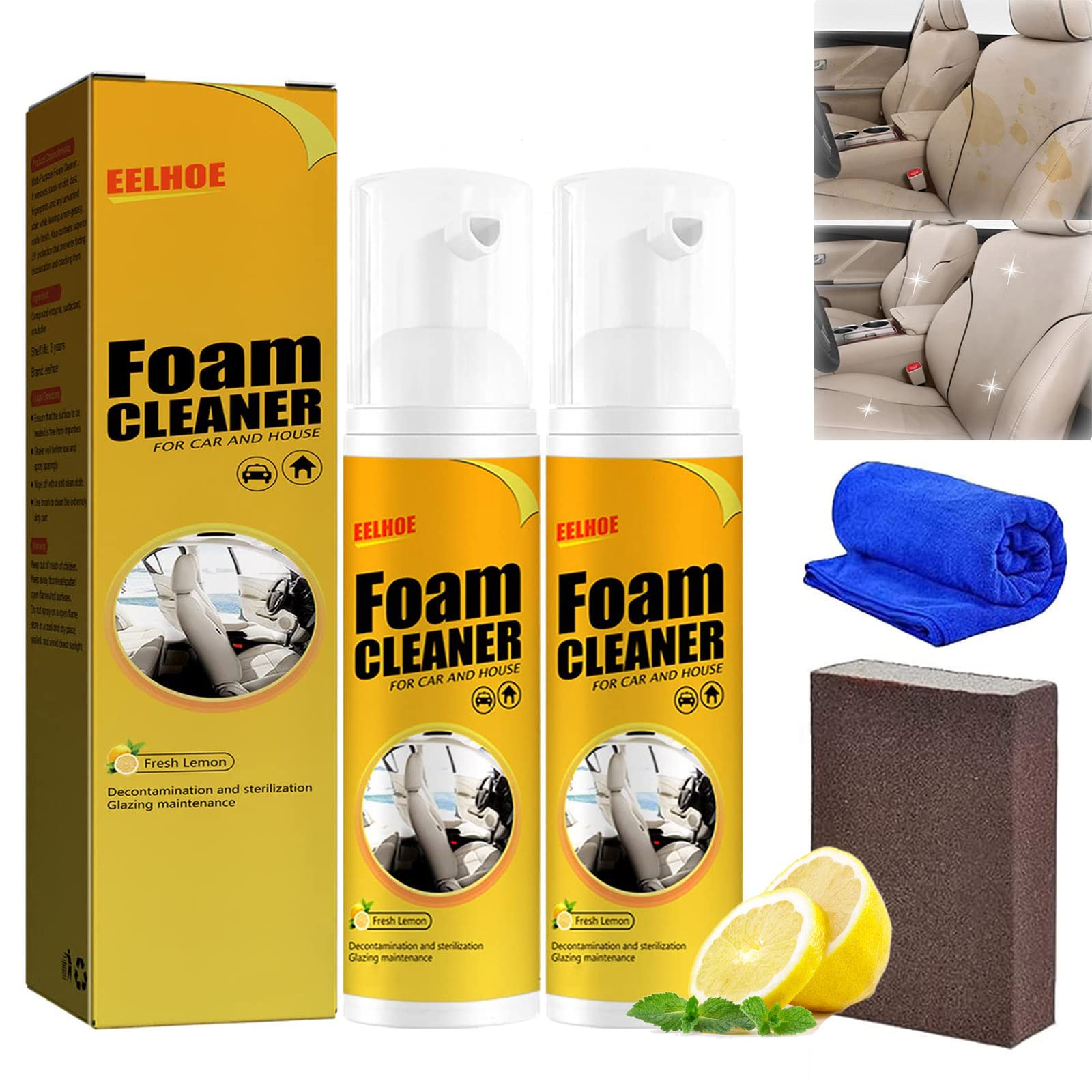 All Around Master Foam Cleaner, Multifunctional Car Foam Cleaner, Foam Cleaner All Purpose, Foam Cleaner for Car, Multi-Purpose Foam Cleaner (2Pcs,30ml) von Pnedeodm