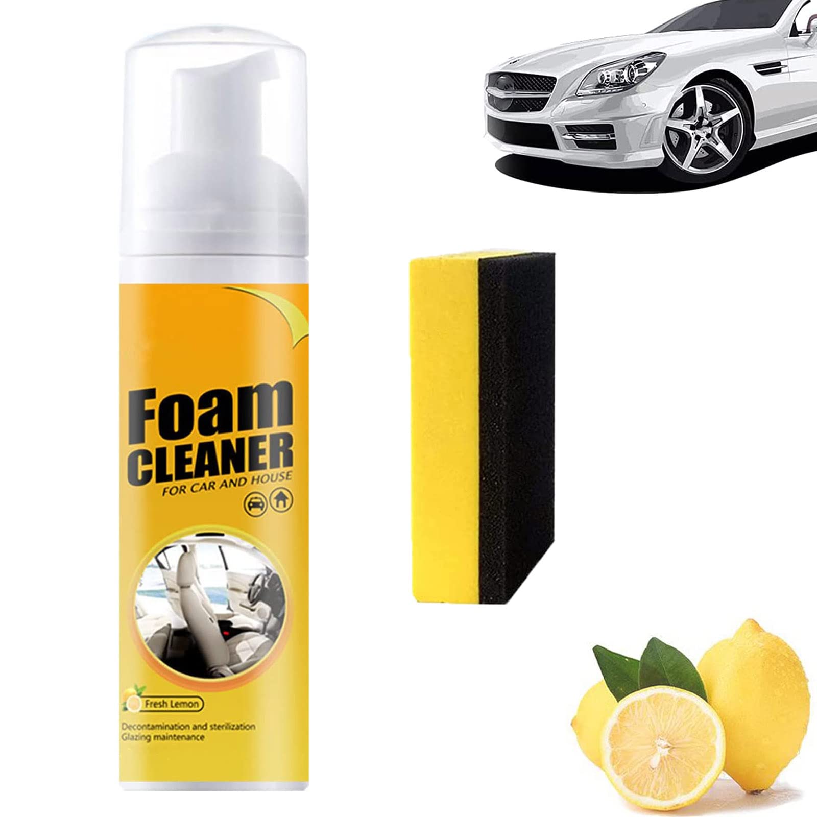 Atidottech Schaumreiniger, Atidottech Leistungsstarkes Fleckentfernungs-Set, Multifunktionales Auto-Schaumreiniger-Spray, Schaumreiniger Allzweck für Auto und Haus (150ML, 1Stück) von Pnedeodm