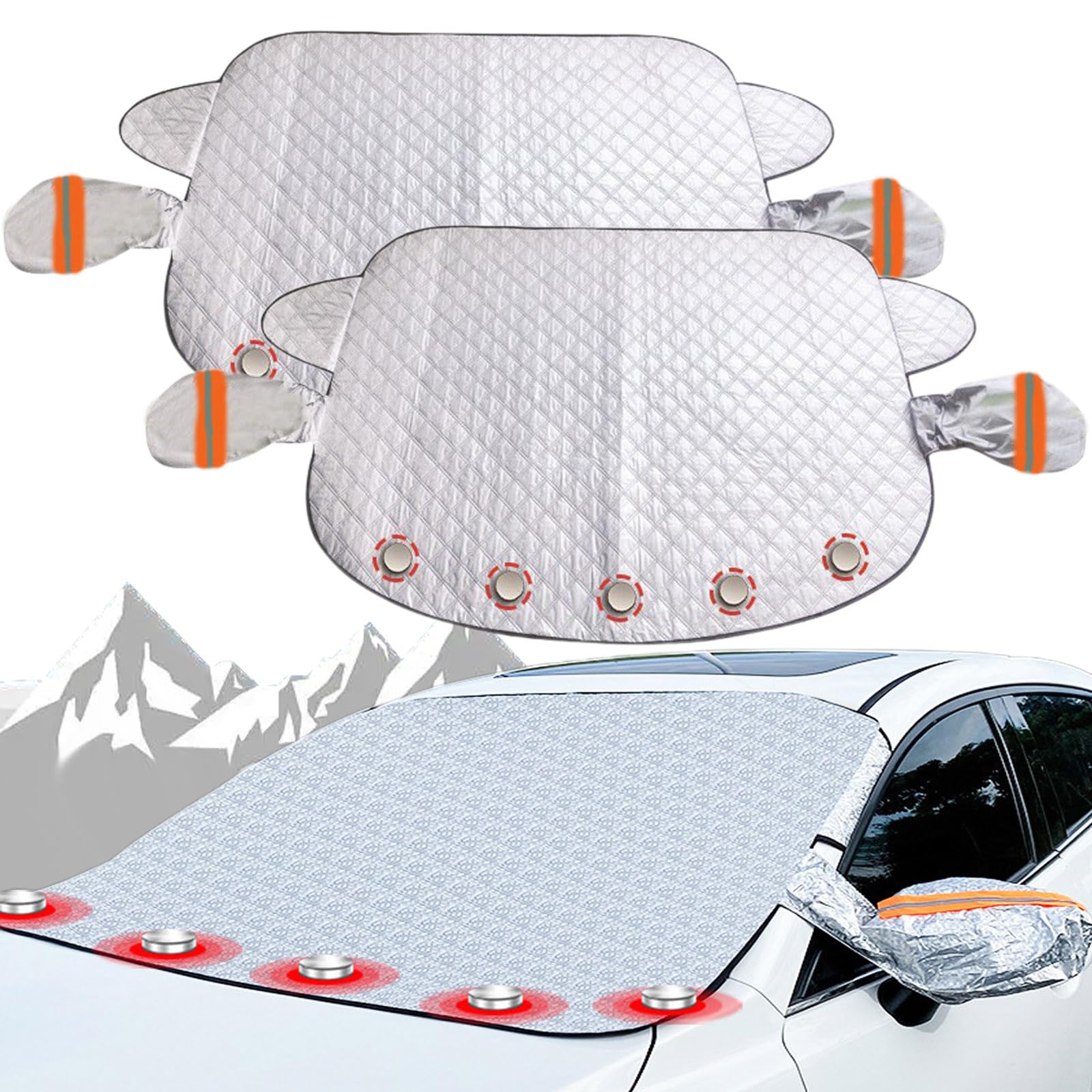 Magnetic Car Anti-Snow Cover, Goodwillbrave Windshield Ice Protector Cover, Good Will Brave Windshield Blanket, Magnetic Windshield Cover for Sedan&SUV (2Sets) von Pnedeodm