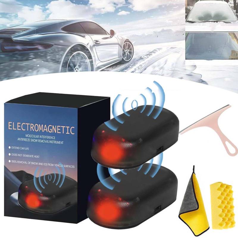 Pnedeodm Elektromagnetische Wellen Als Frostschutz - Und SchneeräUmgeräT, Elektromagnetischer Auto-Enteiser, Kinetische Molekularheizung, Tragbarer Kinetischer Molekularheizer (B-2Stück) von Pnedeodm