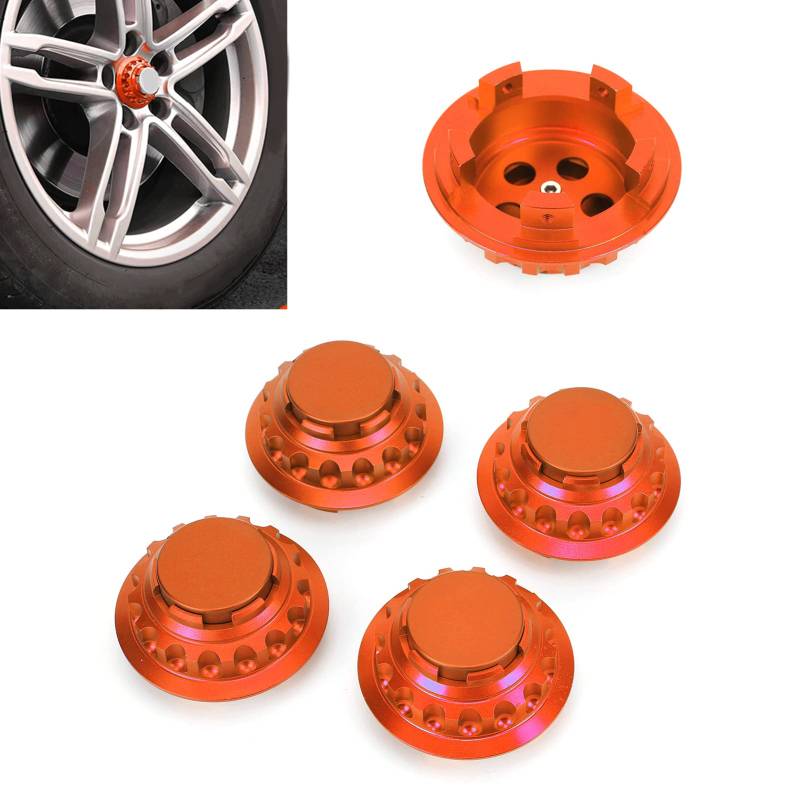 4PCS 3in Auto Rostschutz Aluminium Legierung Rad Center Hub Caps Ersatz für Auto (Orange) von Pnuaticm