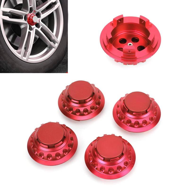 4PCS 3in Auto Rostschutz Aluminium Legierung Rad Center Hub Caps Ersatz für Auto (Rot) von Pnuaticm