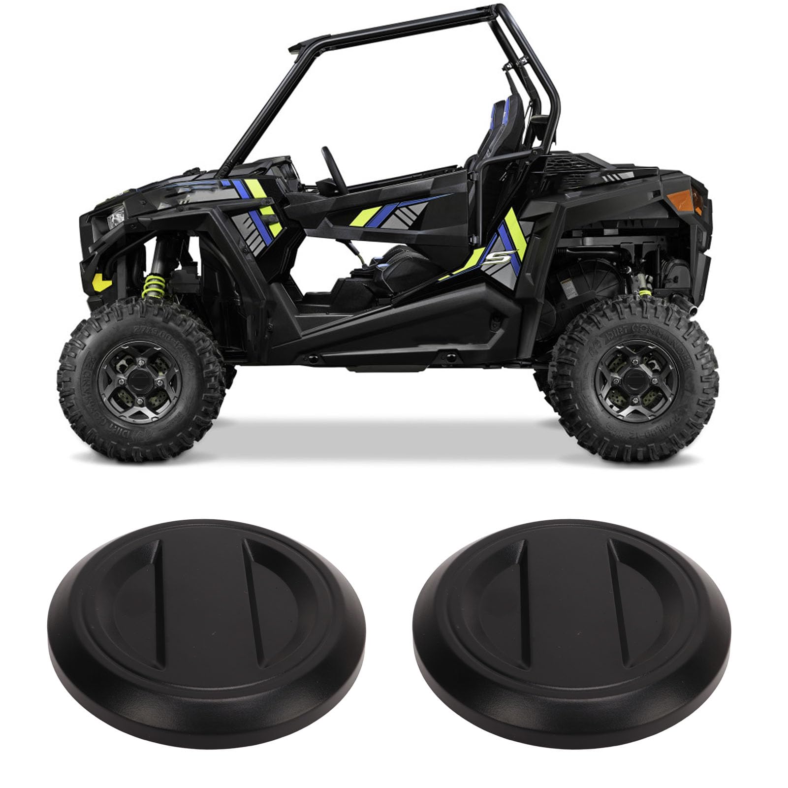 4PCS Radnabenkappen, Fashion Center Felgenabdeckung Ersatz für Polaris RZR 4 XP 900 1000 von Pnuaticm