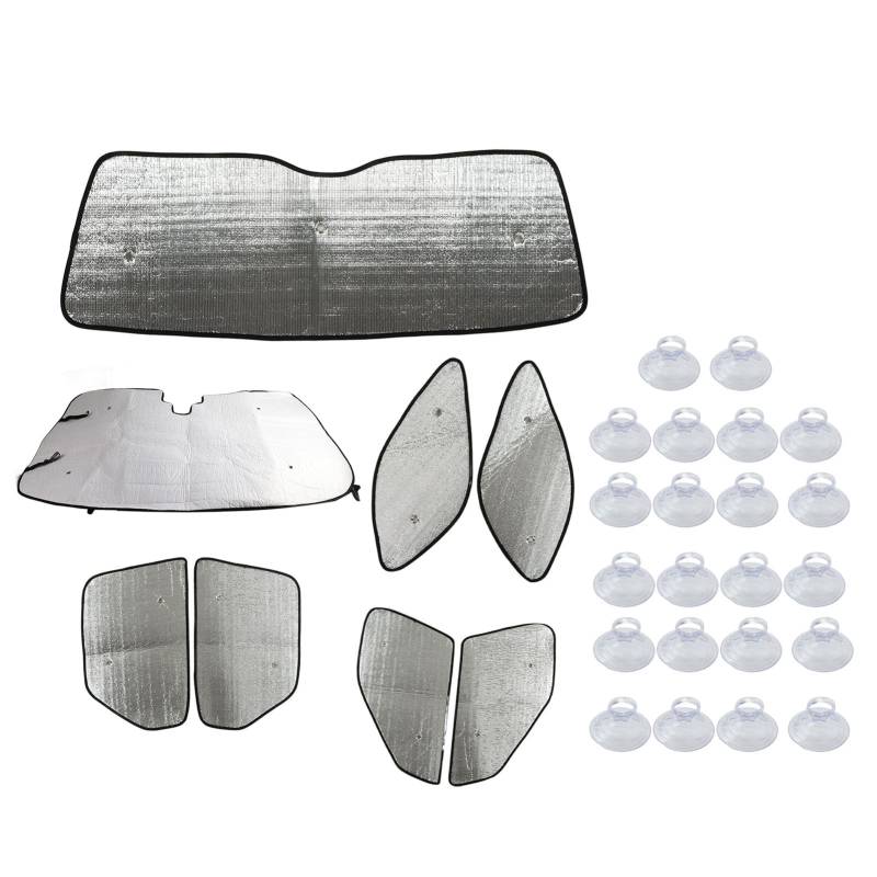 8 Stück Autofenster-Sonnenschutz, Sonnenschutz, doppellagige Aluminiumfolie, PE-Baumwolle, Autofenster-Sonnenblende, Hitzeschutz, Abdeckung für L und Rover Discovery L462 2017+ von Pnuaticm