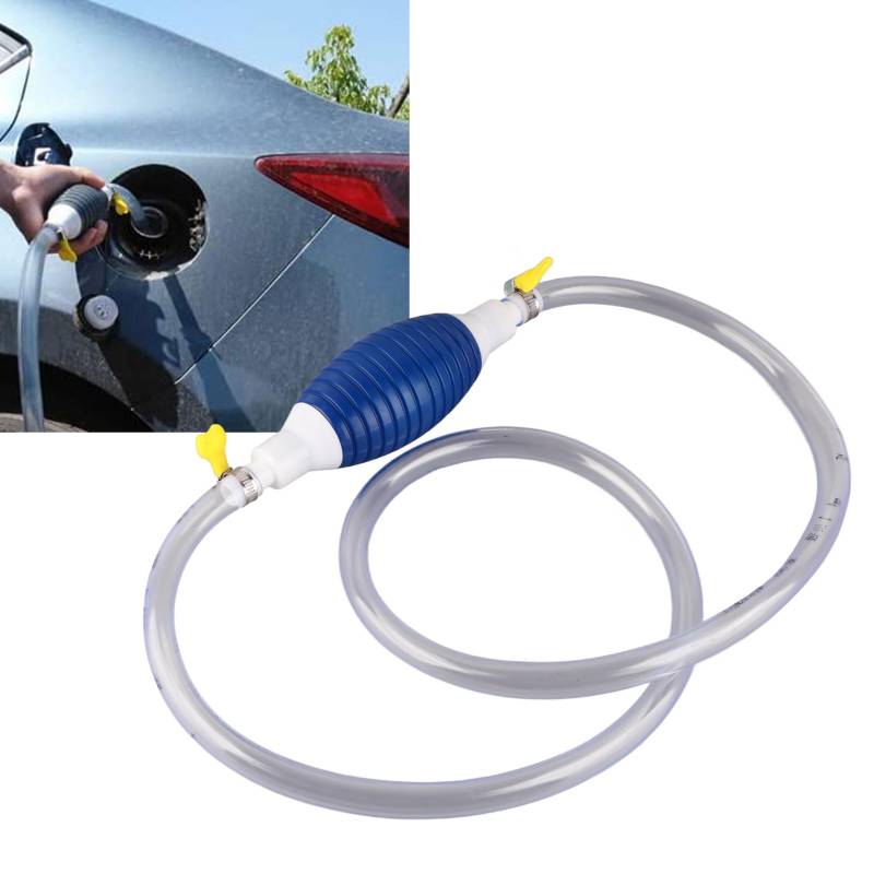 Hand-Siphonpumpe, tragbare, auslaufsichere manuelle Auto-Kraftstofftransferpumpe mit hohem Durchfluss und 1,5 m Siphonschlauch für Autos von Pnuaticm