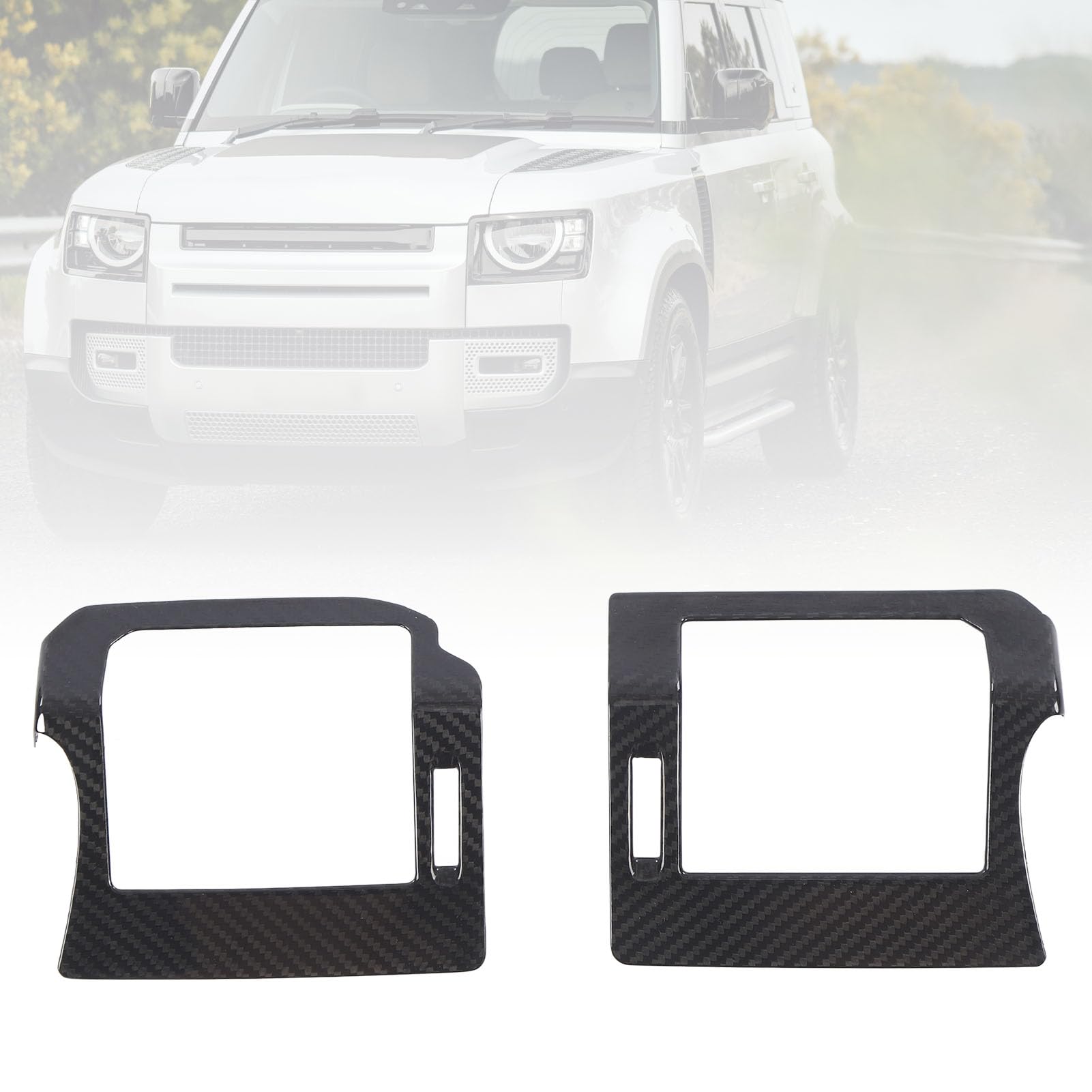 Pnuaticm 2PCS Auto-Seitenlüftungsauslassrahmen, Kratzfeste Kohlefaser-ssverkleidungsabdeckung Ersatz für LAN D Rover Defender L663 2020 bis 2023 von Pnuaticm