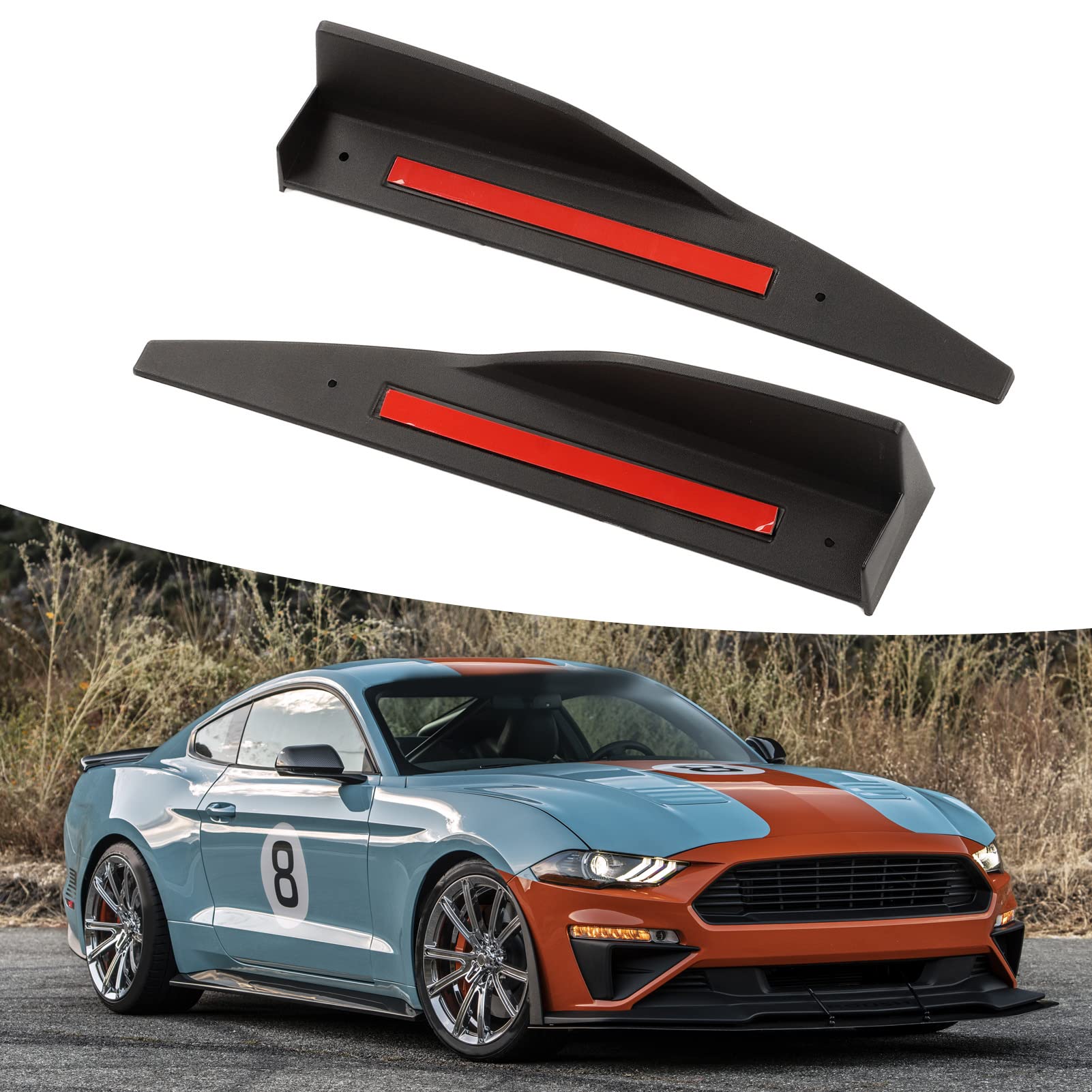 Pnuaticm 2PCS Hochtemperaturbeständige Seitenschweller-Spoiler-Links-Rechts-Flügel-Panel-Body-Kit für FO RD Mustang Roush 2015 2019 von Pnuaticm