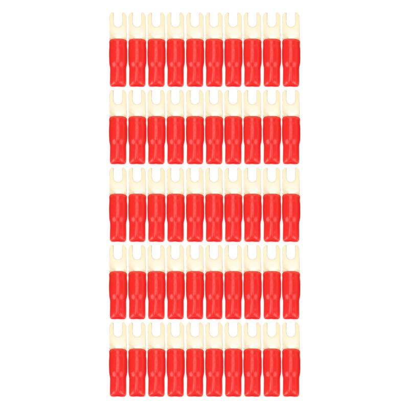 Pnuaticm 50 Stück 8-Gauge-Gabelspaten-U-Typ-Drahtverbinder, elektrische Crimp-isolierte Anschlüsse, Kupferdrahtösen für die Automobil- und Heimindustrie von Pnuaticm