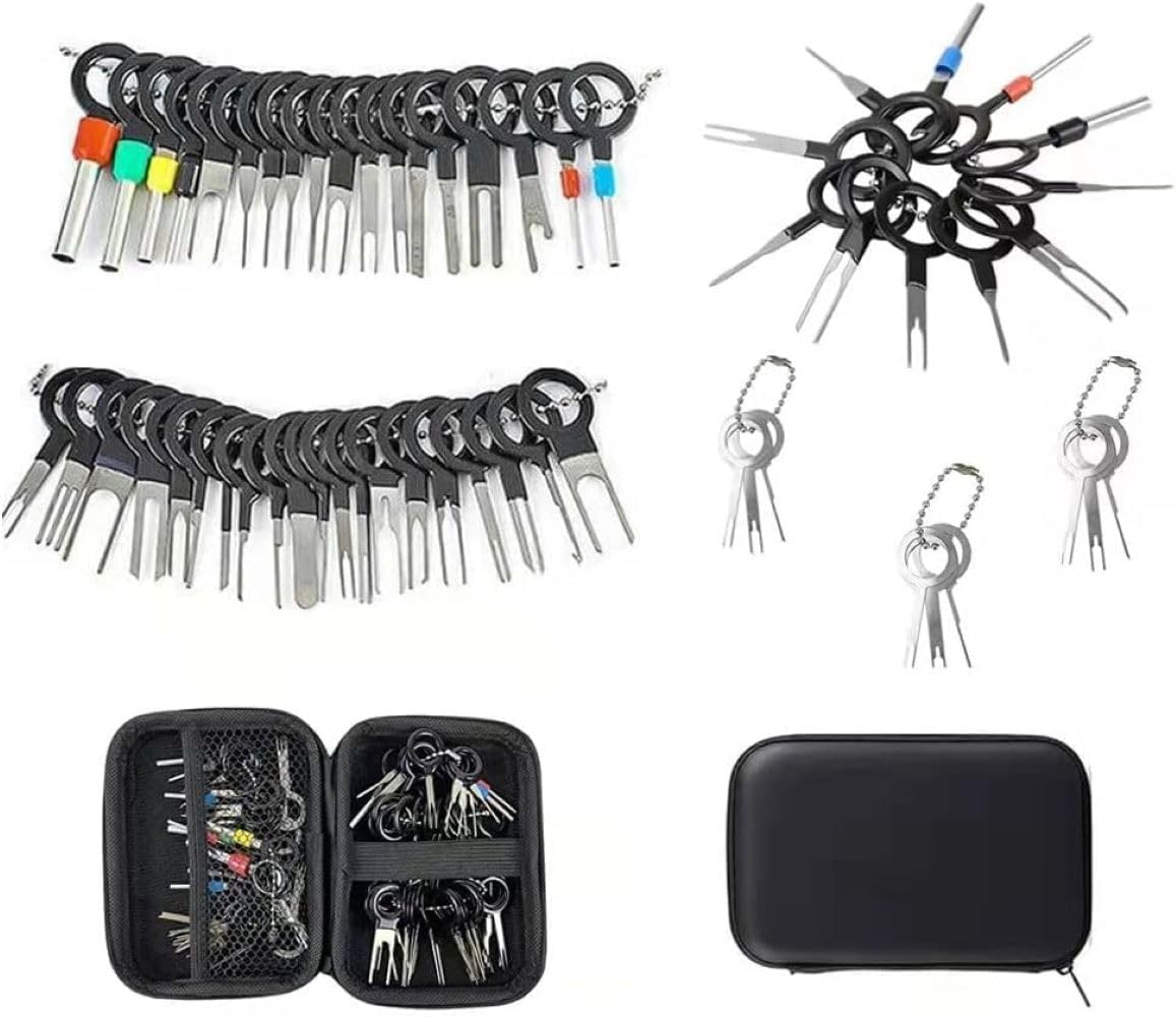 Pobila 87 STK Terminal Entfernung Werkzeugsatz für Auto,ntriegelungswerkzeug Terminal Removal Tool Kit for Car, Terminal Pin Extractor Repair Remover Key Tools mit Schutzhülle von Pobila