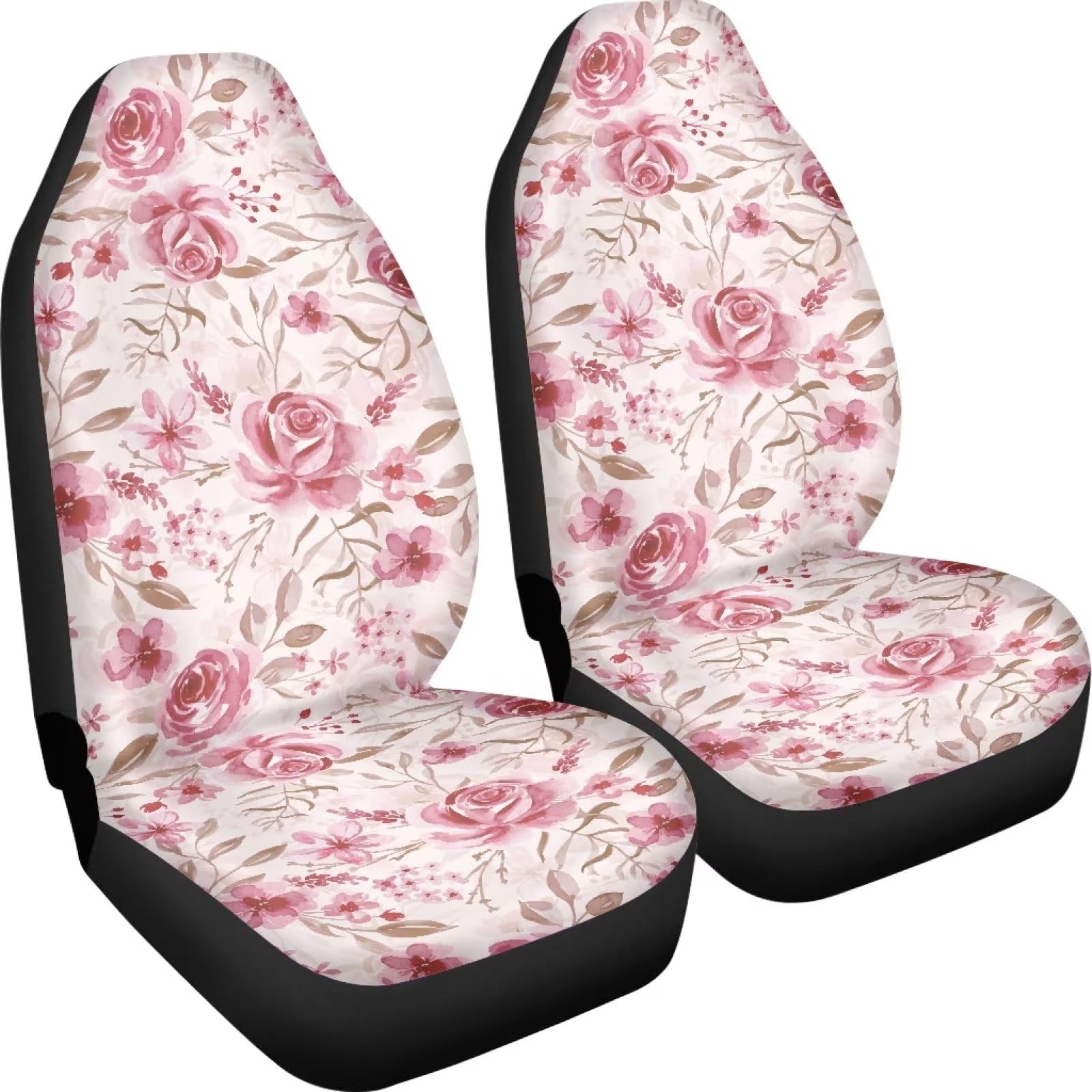 Poceacles Autositzbezüge, für Damen, nur für Vordersitze geeignet, passend für die meisten Autos, SUVs, Limousinen, Lkw, Lkw, 2 Stück, Pink Rose, F8 von Poceacles