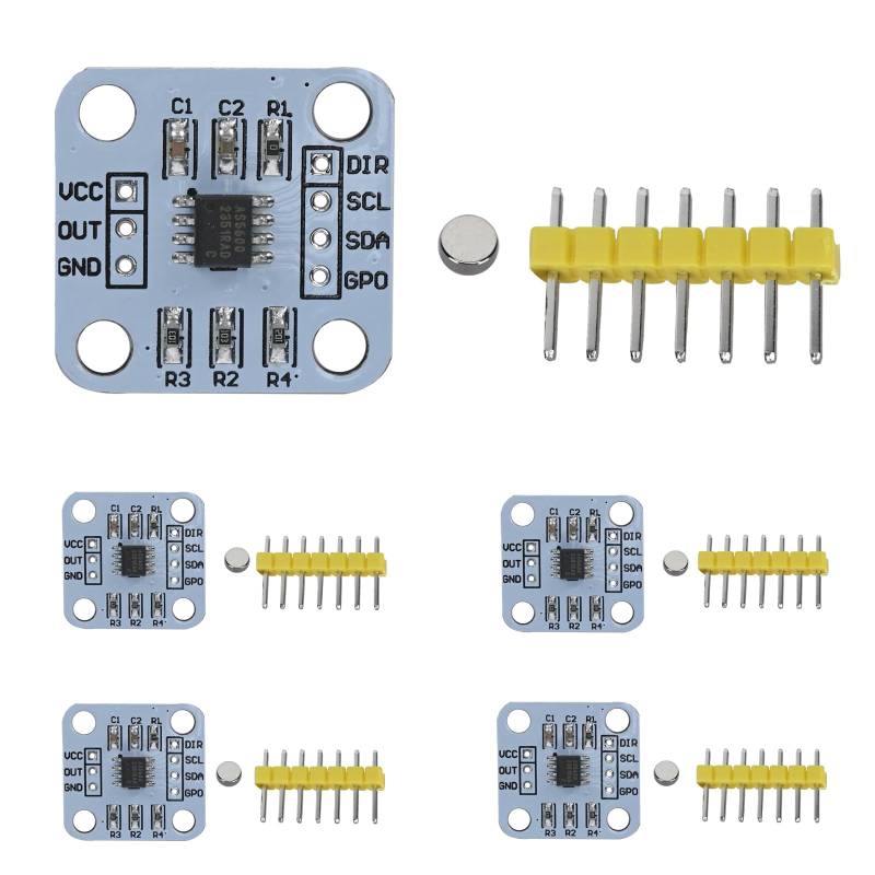 AS5600 Encoder Magnetisches Induktionswinkelmesssensormodul 12bit Hochpräzise mit Magnet (5PCS) von Podazz