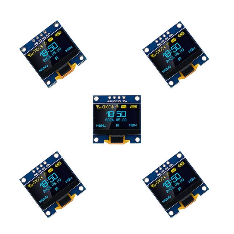 OLED-Displaymodul, I2C IIC, 4-polig, 0,96 Zoll, 128 x 64 Pixel, kompatibel mit Nano Display, 51 Msp420 Stim32 SCR, 5 Stück (Weiß) von Podazz