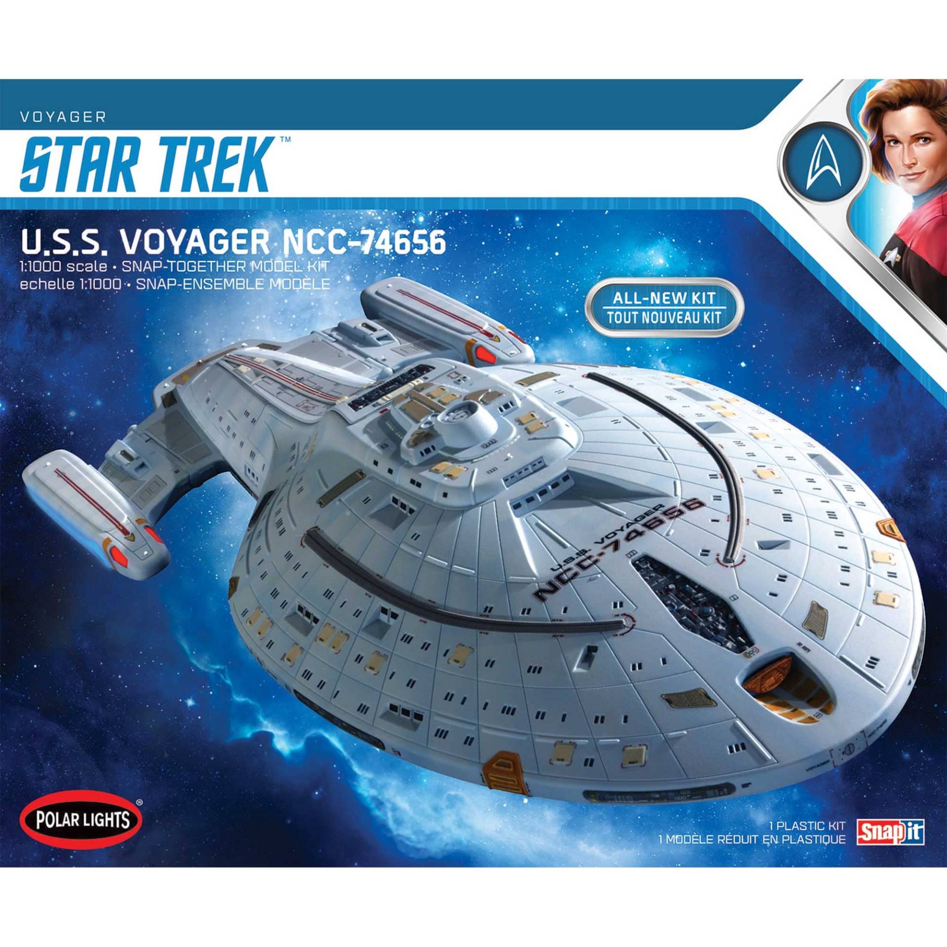 Polar Lights Round 2 Star Trek U.S.S. Voyager (Snap) 2T Modellbausatz im Maßstab 1:1000 (POL980M) von Polar Lights