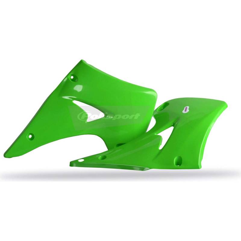 Polisport Kawasaki KX 125,KX 250 - Kühlerverkleidungen Paar Grün - Modelles 2003-08 von Polisport