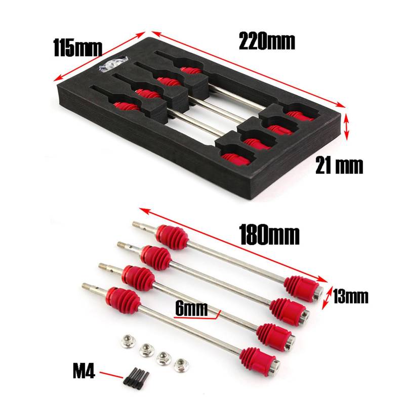Antriebswelle, Vordere und Hintere Antriebswelle, Vordere und Hintere Antriebswelle aus Stahl, Vordere und Hintere Antriebswelle mit Antriebswelle für Ferngesteuertes Autozubehör von Pongnas