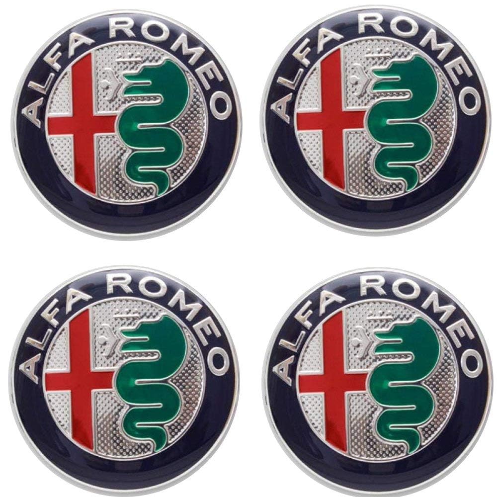 4 Stück Radkappen Aufkleber für Alfa Romeo 56mm, Rad-Aufkleber Radnabenabdeckung Reifen Felgendeckel Aufkleber Abzeichen Sticker Zubehör von PooBa