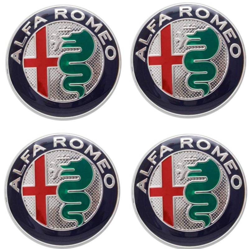 4 Stück Radkappen Aufkleber für Alfa Romeo,Rad-Aufkleber Radnabenabdeckung Reifen Felgendeckel Aufkleber Abzeichen Sticker Zubehör von PooBa