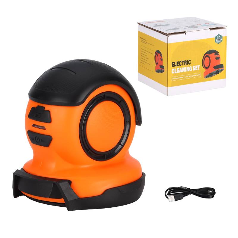 PoolyPoly Auto Elektrischer Eiskratzer USB-Ladung, Scheibenkratzer Auto, Ergonomisch Ice Scraper mit rotierender Scheibe, Effizient und Zeitsparend, Orange von PoolyPoly