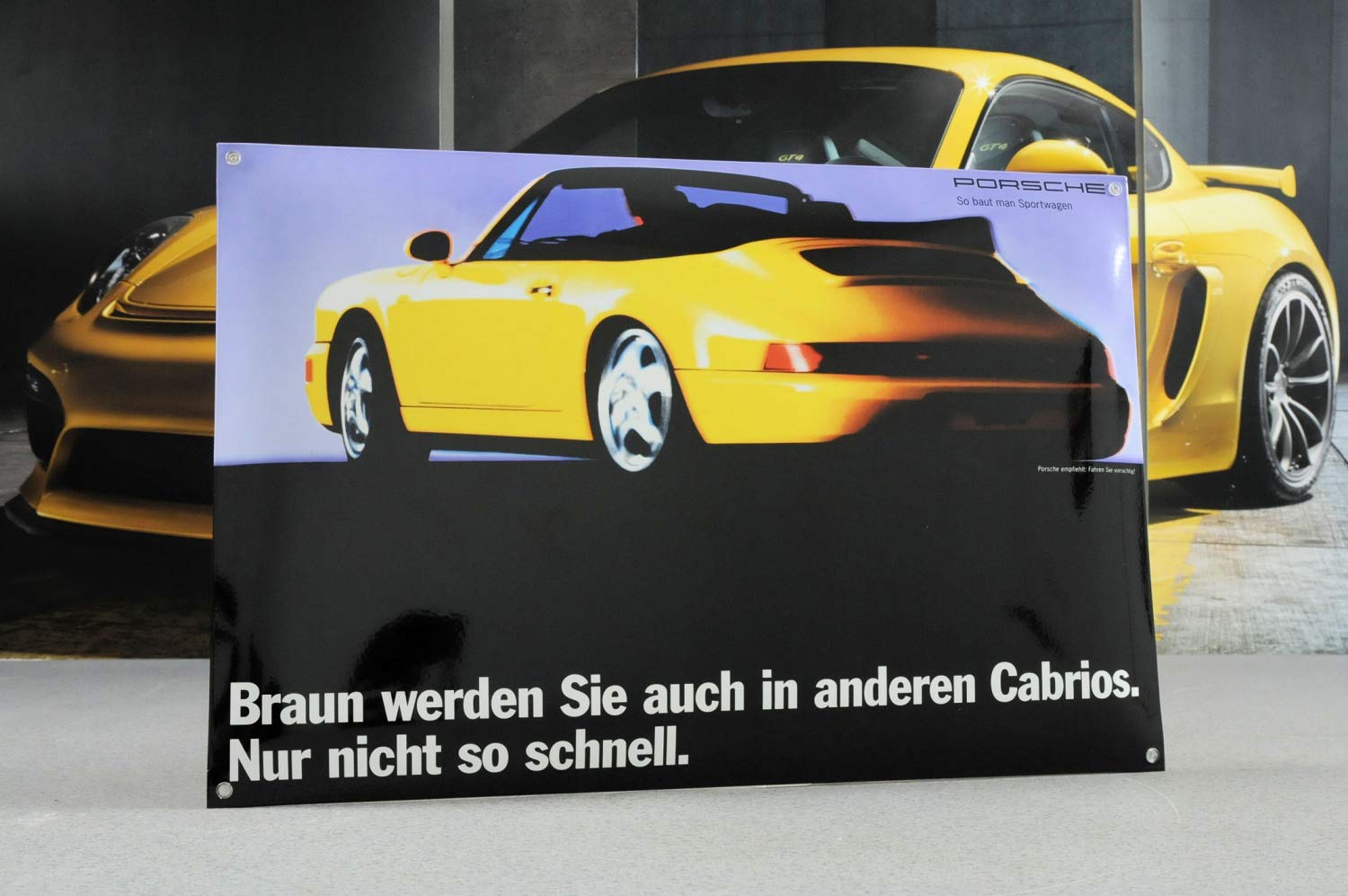 PORSCHE Emailleschild 40x60cm Classic 911 964 Cabrio/Enamel sign von Porsche