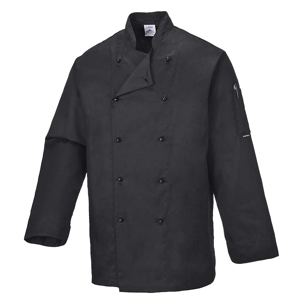 PORTWEST Somerset Chef Jacket - Color: Black - Talla: XL von Portwest