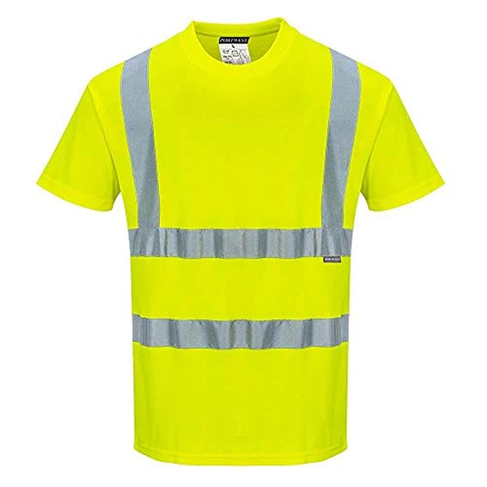 Portwest Baumwoll-Comfort-Warnschutz-Kurzarmshirt, Größe: L, Farbe: Gelb, S170YERL von Portwest