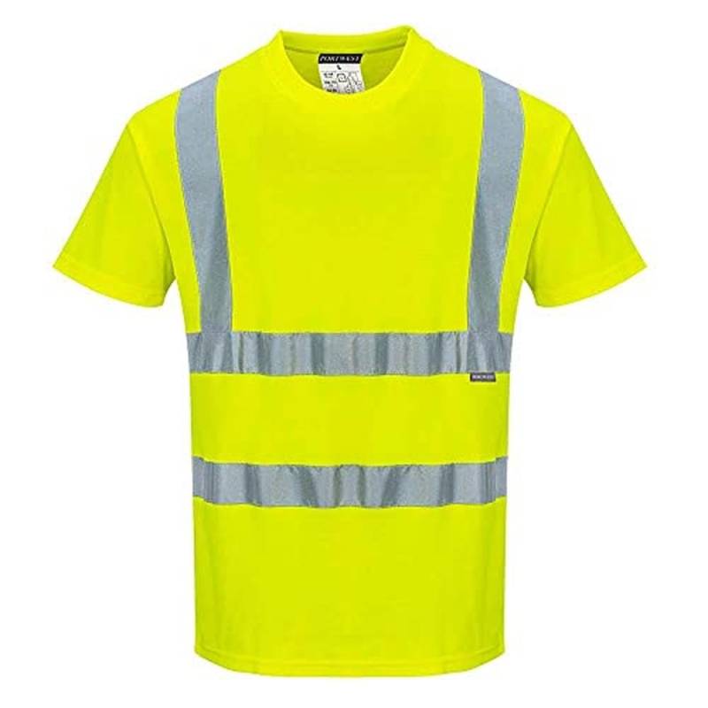 Portwest Baumwoll-Comfort-Warnschutz-Kurzarmshirt, Größe: L, Farbe: Gelb, S170YERL von Portwest