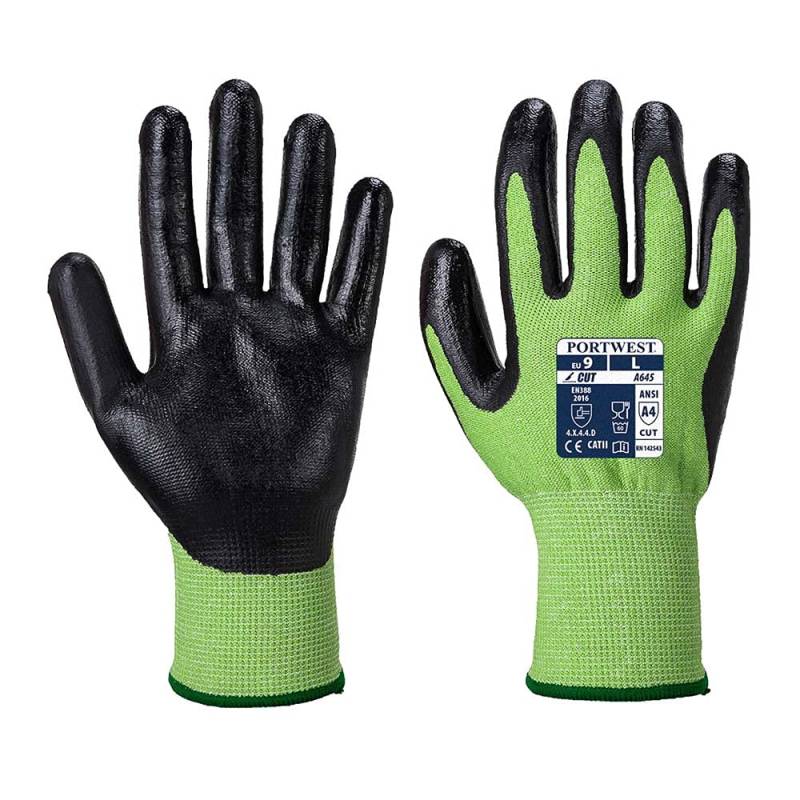 Portwest Green Cut - Nitrilschaum-Schnittschutz-Handschuh, Größe: XXL, Farbe: Grün/Schwarz, A645E8RXXL von Portwest