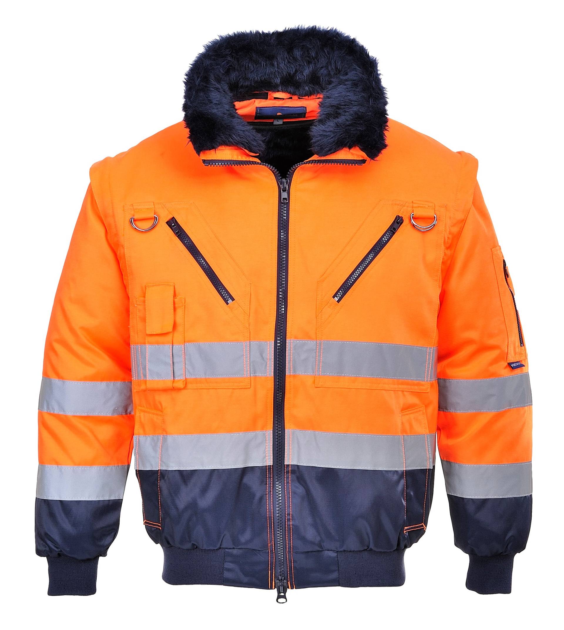 Portwest Hi-Vis Warnschutz 3-in-1 Pilotjacke, Größe: XL, Farbe: Orange/Marine, PJ50ONRXL von Portwest