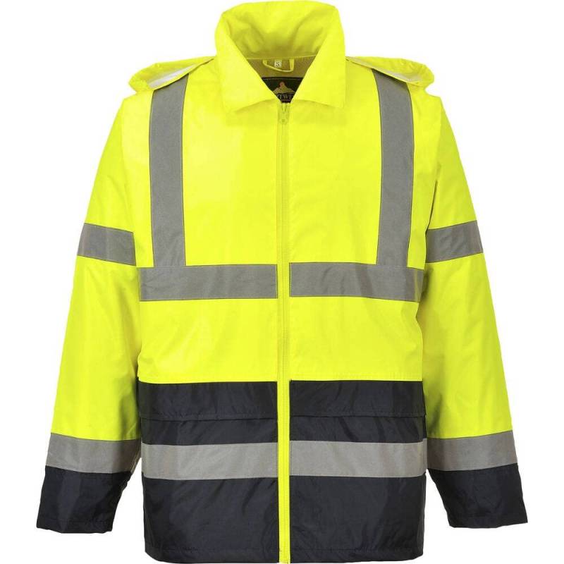 Portwest Klassische Kontrast Warnschutz-Regenjacke, Größe: 5XL, Farbe: Gelb/Schwarz, H443YBR5XL von Portwest