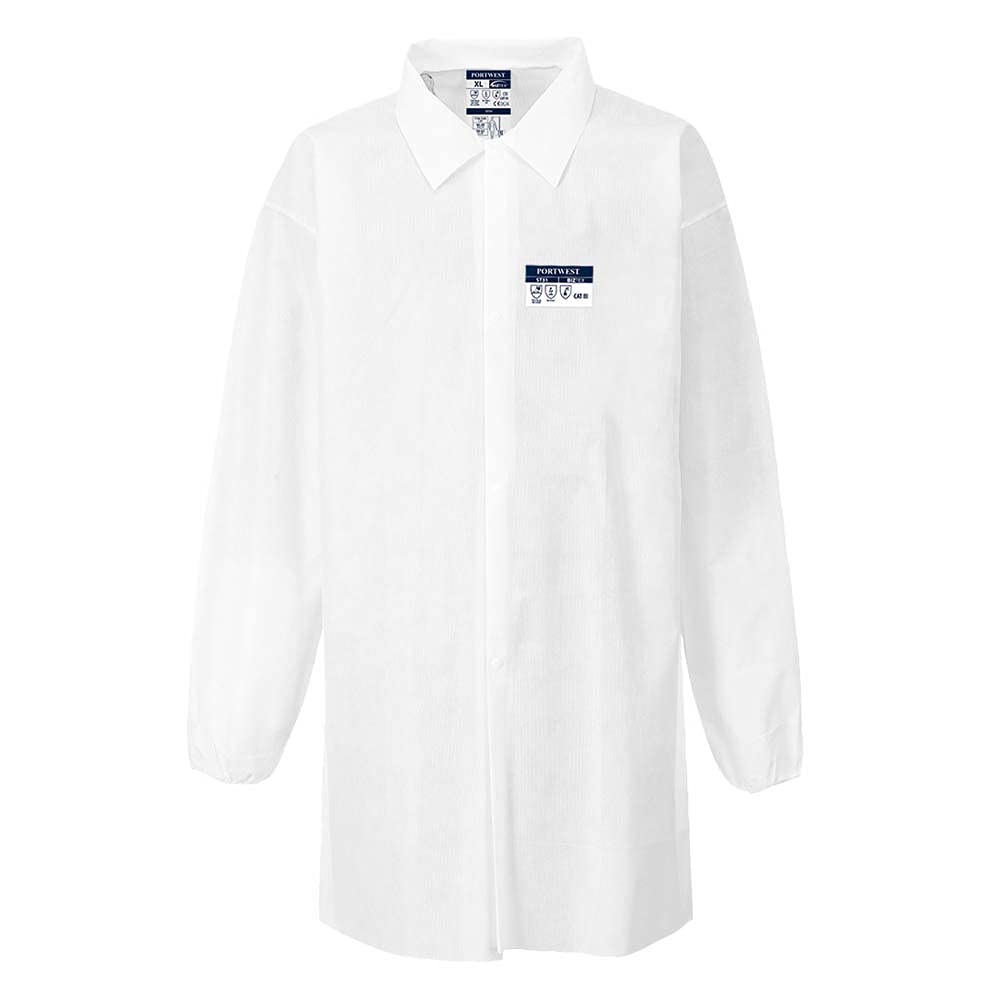 Portwest Lab Coat SMS 55g (50pcs) - Color: White - Talla: Large von Portwest