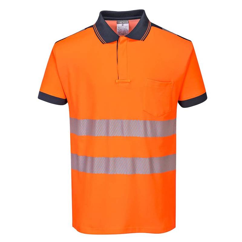 Portwest PW3 Warnschutz-Poloshirt, Größe: XXXL, Farbe: Orange/Marine, T180ONRXXXL von Portwest