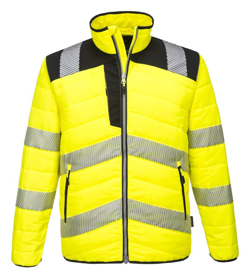 Portwest PW3 Warnschutz-Steppjacke, Größe: M, Farbe: Gelb/Schwarz, PW371YBRM von Portwest