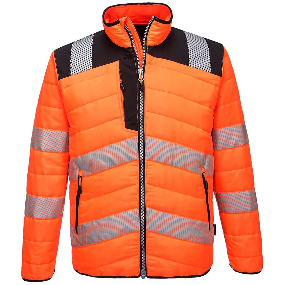 Portwest PW3 Warnschutz-Steppjacke, Größe: M, Farbe: Orange/Schwarz, PW371OBRM von Portwest