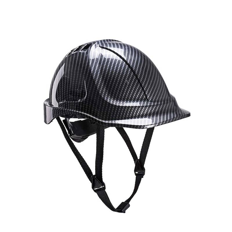 Portwest PC55GRR Premium Endurance Carbon Look Arbeitsschutzhelm - EN 397 - Helm für Führungskräfte, Architekten, Bauleiter, Ingenieure, Grau von Portwest