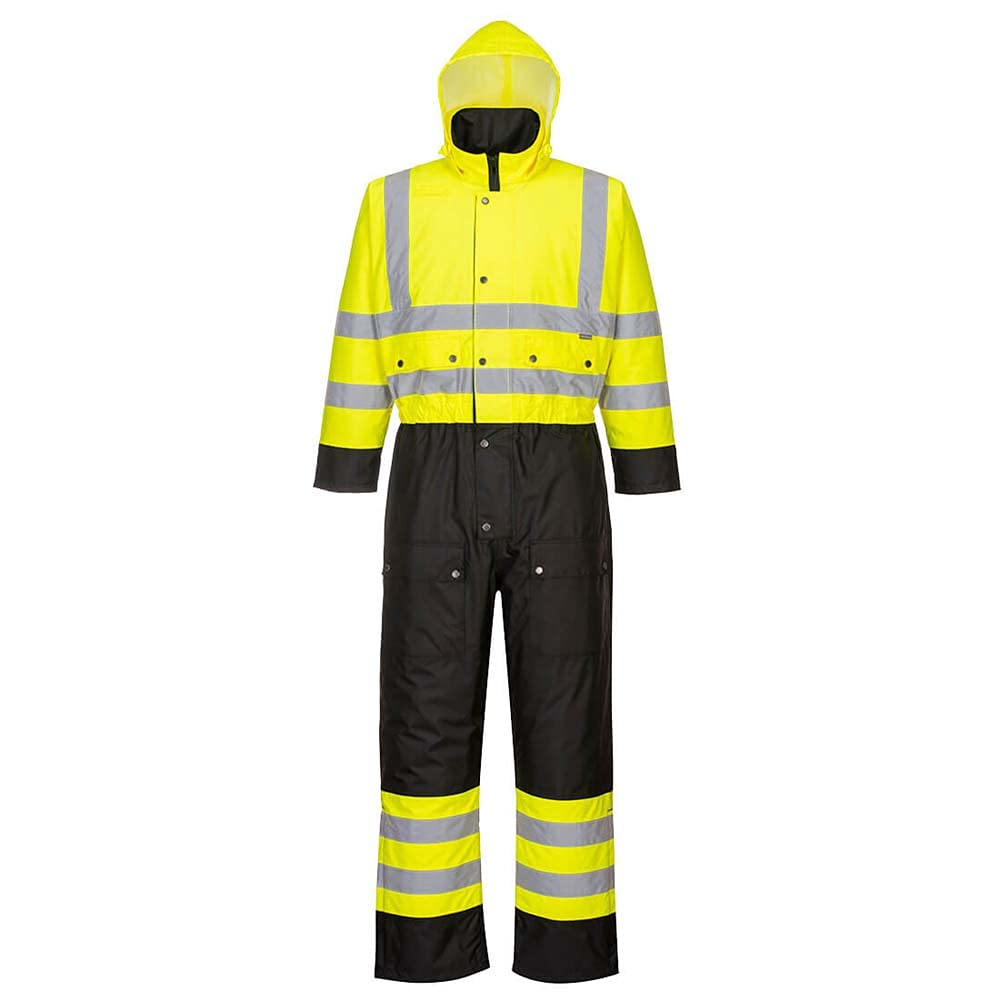 Portwest Warnschutz Kontrast Overall - gefüttert , Größe: 5XL, Farbe: Gelb/Schwarz, S485YBR5XL von Portwest