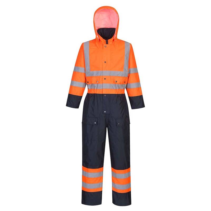 Portwest Warnschutz Kontrast Overall - gefüttert , Größe: M, Farbe: Orange/Marine, S485ONRM von Portwest