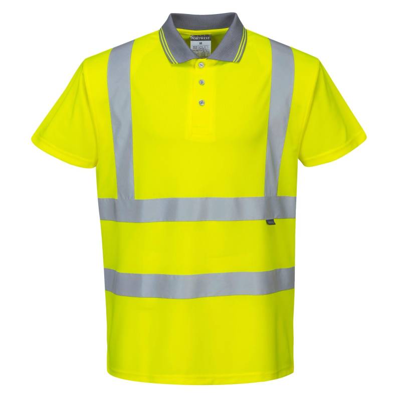 Portwest Warnschutz Kurzarm Polo Shirt, Größe: S, Farbe: Gelb, S477YERS von Portwest