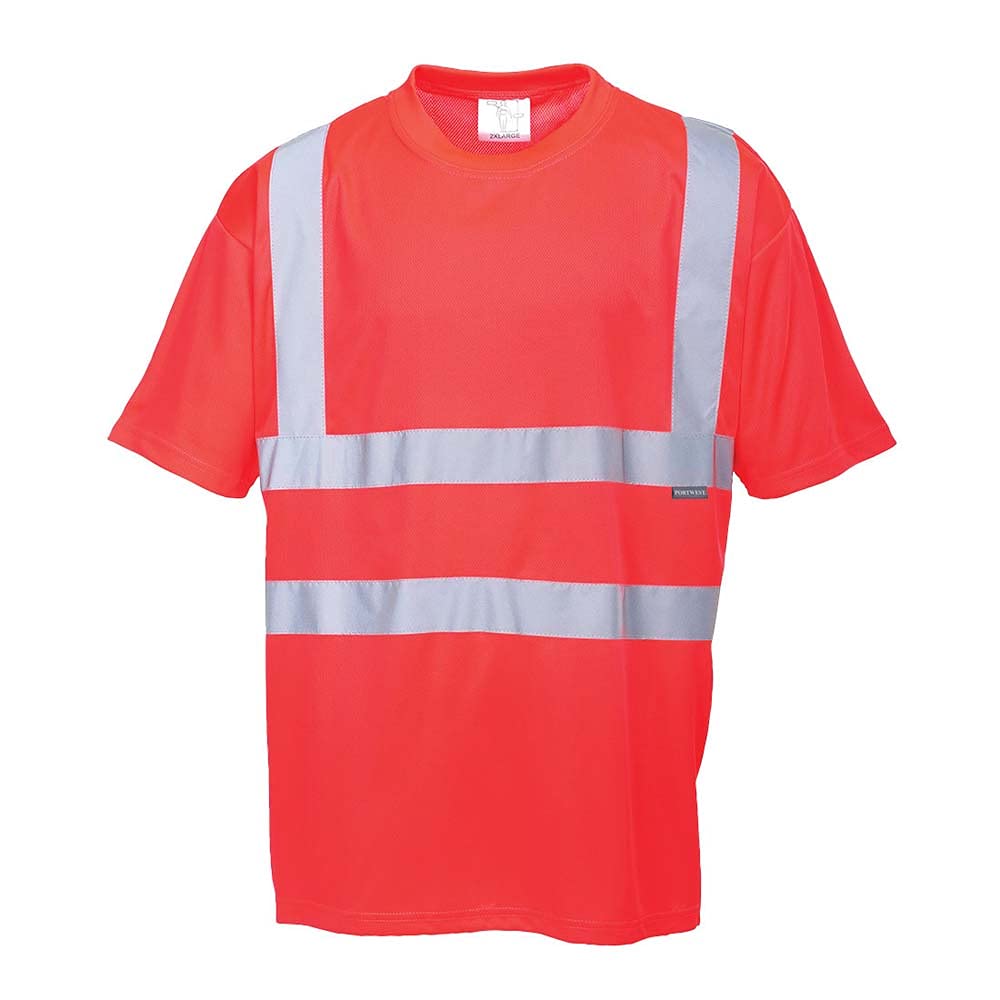 Portwest Warnschutz-T-Shirt, Größe: L, Farbe: Rot, S478RERL von Portwest