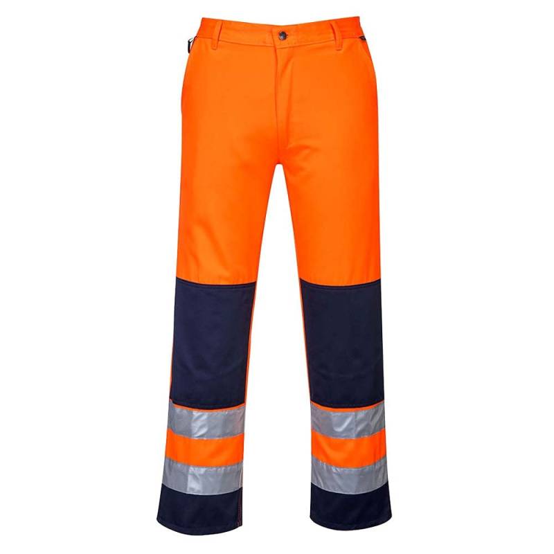 Portwest Warnschutzbundhose Sevilla, Größe: L, Farbe: Orange/Marine, TX71ONRL von Portwest