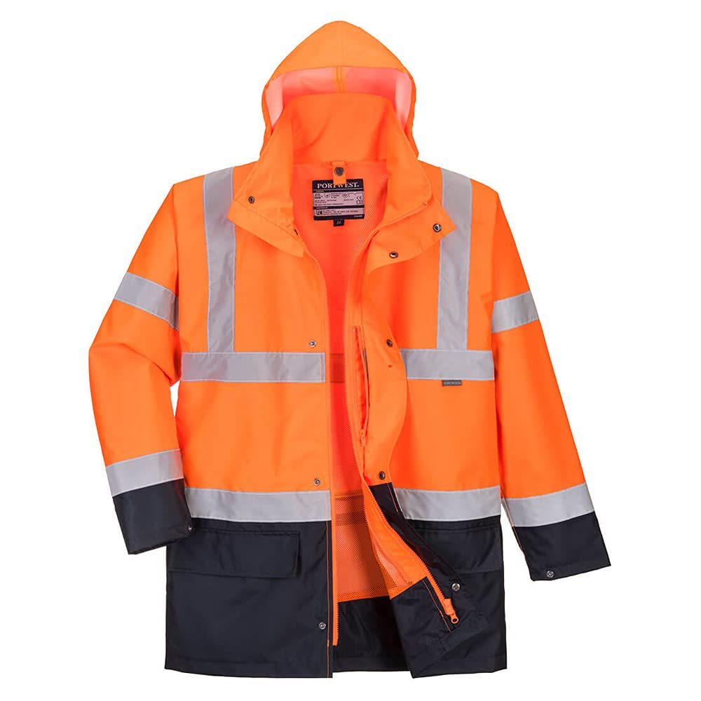 Portwest Winter Warnschutz Jacke 5-in-1, Größe: S, Farbe: Orange/Marine, S766ONRS von Portwest