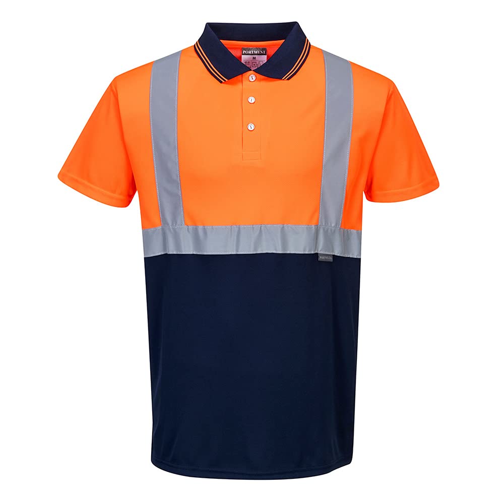 Portwest Zweifarbiges Polo Shirt, Größe: S, Farbe: Orange/Marine, S479ONRS von Portwest