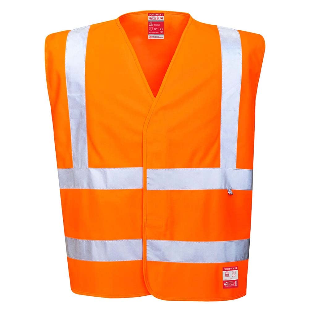 Portwest antistatische Warnschutz Weste - flammhemmend, Größe: L/XL, Farbe: Orange, FR71ORRL/XL von Portwest