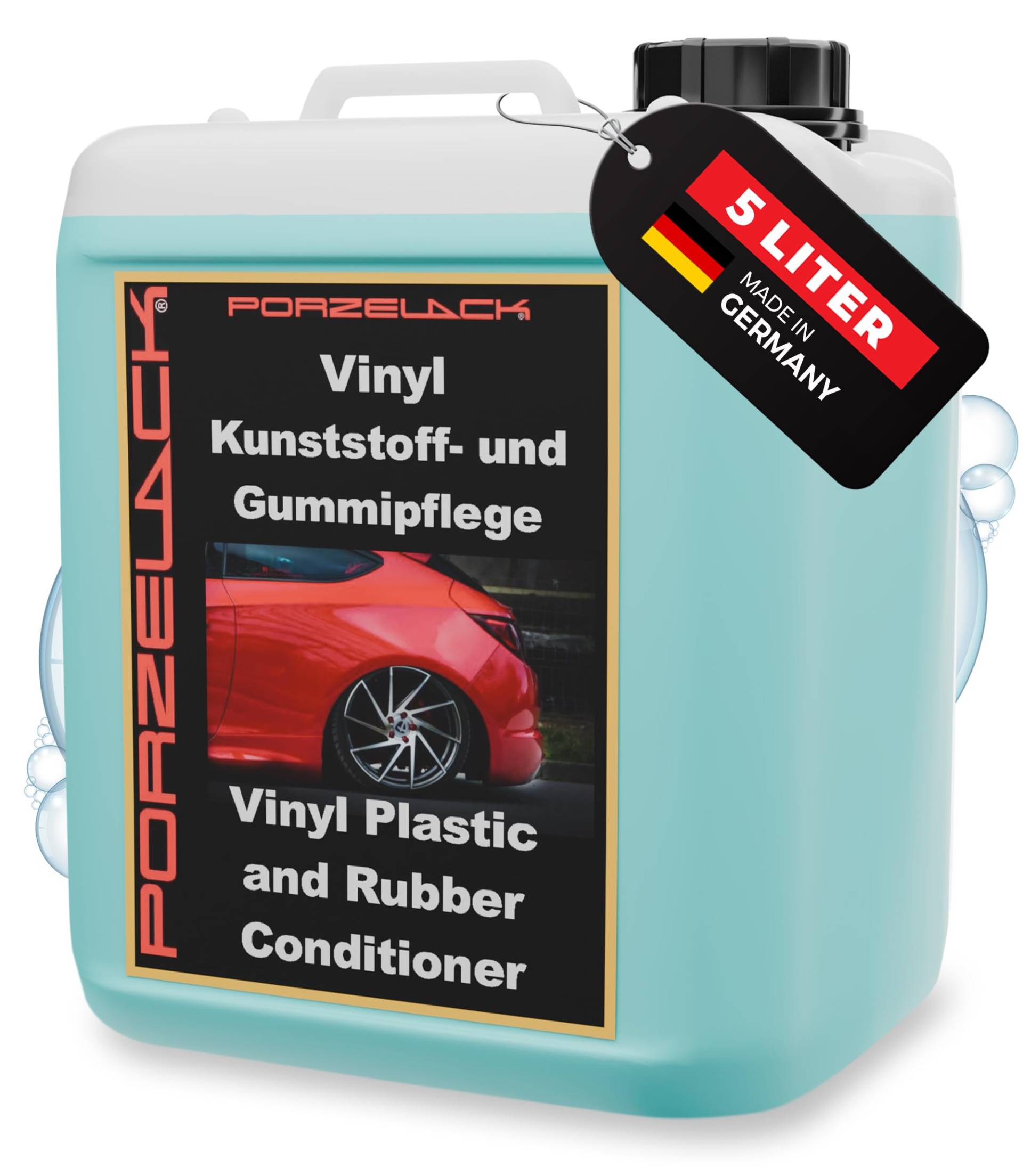 Porzelack® Gummipflege & Kunststoffpflege 5L - 2-in-1 Auto Aussen Pflege für Gummi & Kunststoff - Schutz vor Kälte & Witterung - Für die Tür & Rest von Porzelack